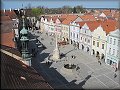 Pohled z věže na třeboňské náměstí
